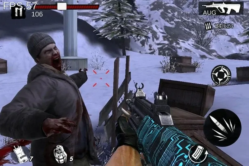 Gameplay featuring modified zombie behavior.