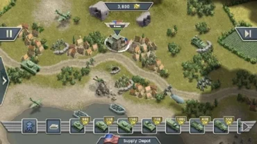 Gameplay of 1944 Burning Bridges highlighting strategic combat.