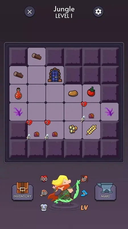 Gameplay of Adventure and Mining RPG demonstrating dungeon exploration.