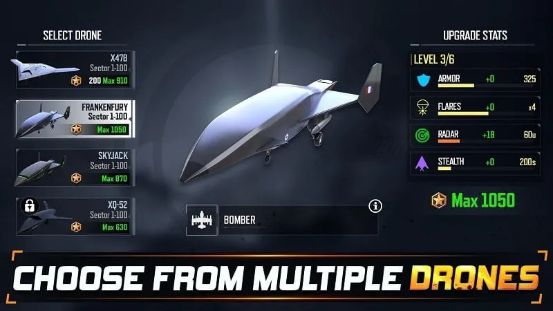 Gameplay of Drone 5 showcasing the utilization of drones and weapons in combat.