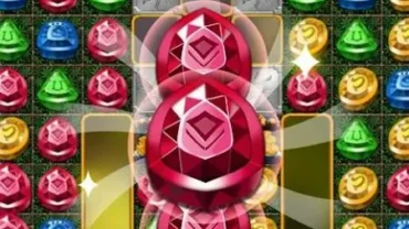 Gameplay of Jewel Relics showcasing the jewel matching interface.