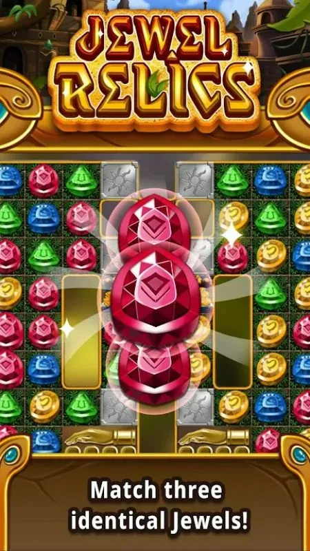 Gameplay of Jewel Relics showcasing the jewel matching interface.