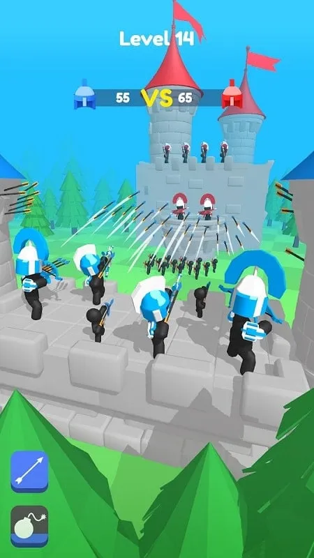 Gameplay of Merge Archers with the mod activated.