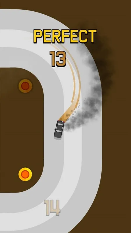 Gameplay of Sling Drift showing a sharp turn.