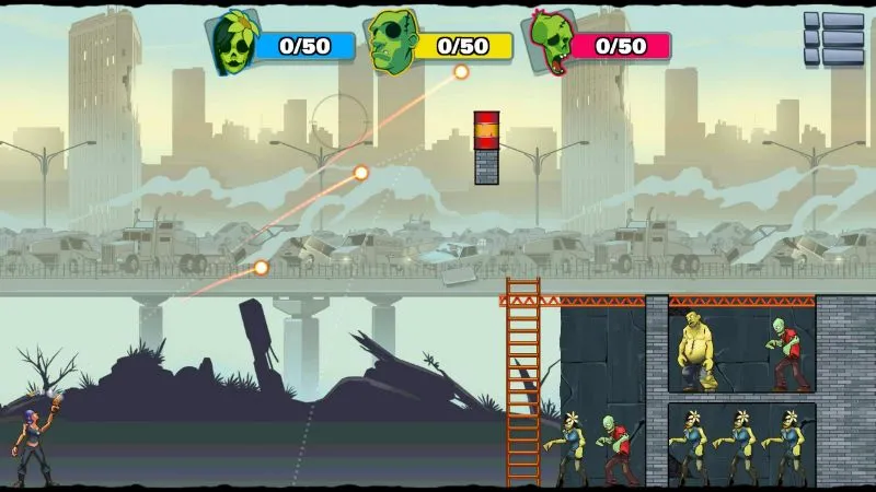 Gameplay of Stupid Zombies 3 showcasing the environment.