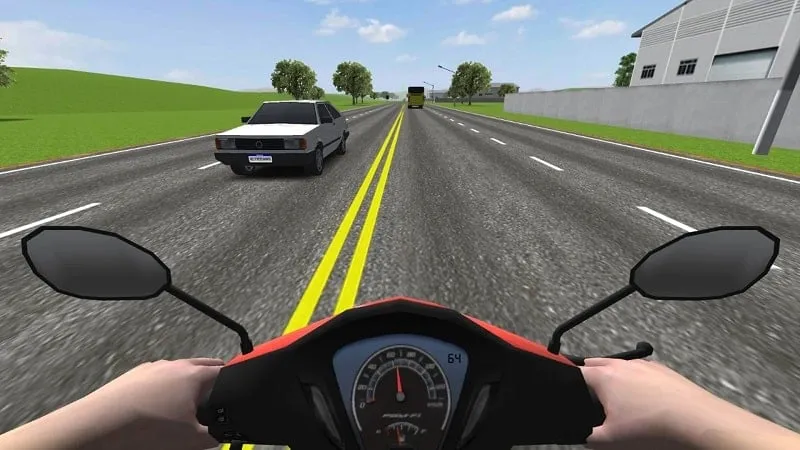 Gameplay of Traffic Motos 2 with mod features