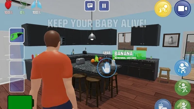 Gameplay of Who's Your Daddy?! showing the in-game currency and items.