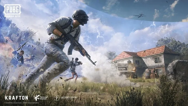 Gameplay scene demonstrating the active mod features in PUBG MOBILE LITE.