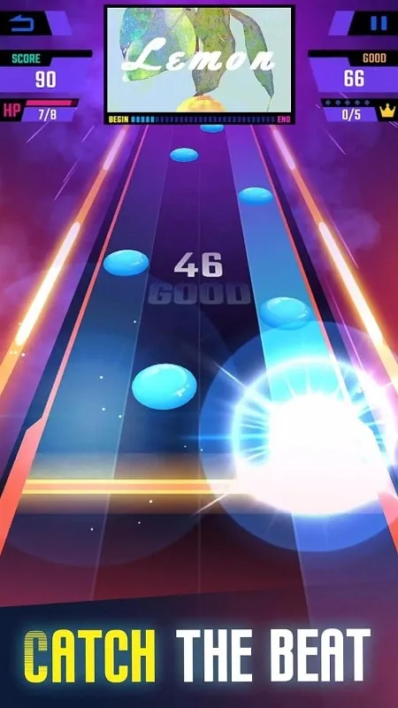 Gameplay screen demonstrating the vibrant visuals and challenging slider movements.