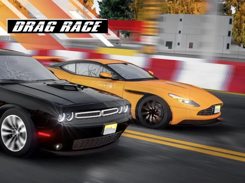 Gameplay screenshot depicting a high-speed race in Drift for Life, highlighting the game's dynamic environment and visual effects.