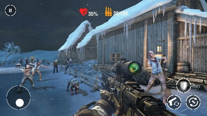 Gameplay screenshot of Call of Sniper Zombie.