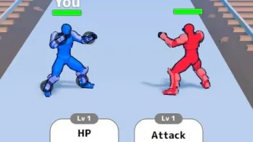Gameplay screenshot of Draw Action, showcasing the line-drawing combat mechanics.