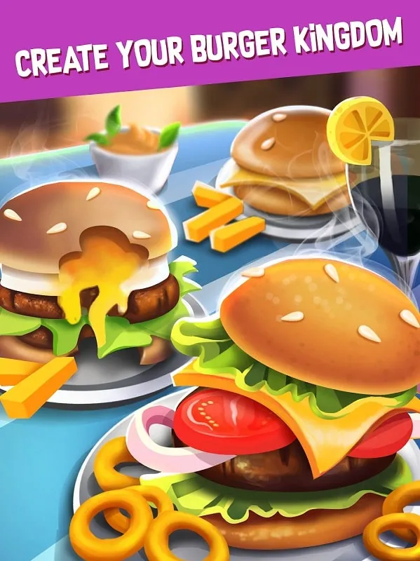 Tangkapan layar gameplay Idle Burger Tycoon yang menunjukkan penggunaan fitur peningkatan kecepatan untuk mempercepat produksi.