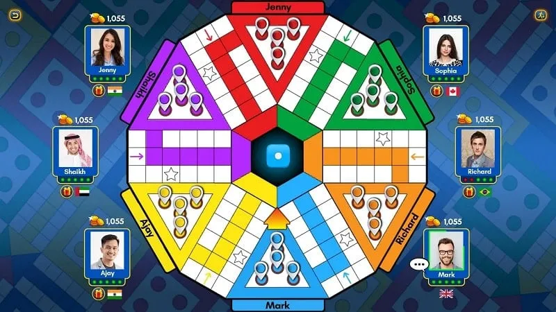 Gameplay screenshot of Ludo King in action.