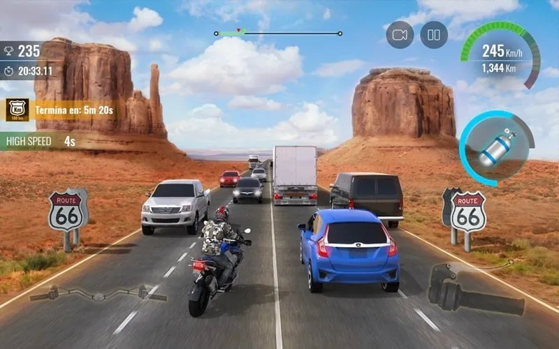 Gameplay screenshot of Moto Traffic Race 2.