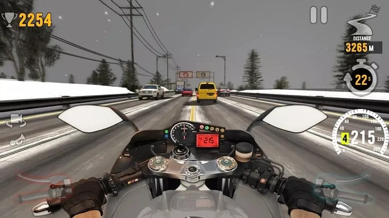 Gameplay screenshot of Motor Tour showcasing different terrains and racing environments.