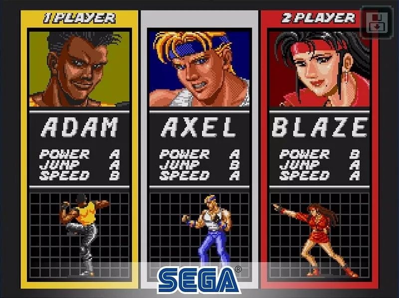 Gameplay screenshot of Streets of Rage Classic showing a character using a special move.