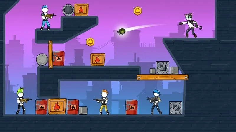 Gameplay screenshot of The Gunner mod showcasing unlocked features.