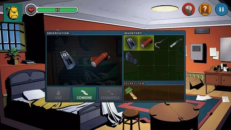 Gameplay screenshot showcasing a specific scenario where a player might encounter a puzzle and how the unlimited money or unlocked tools can be used to overcome it.