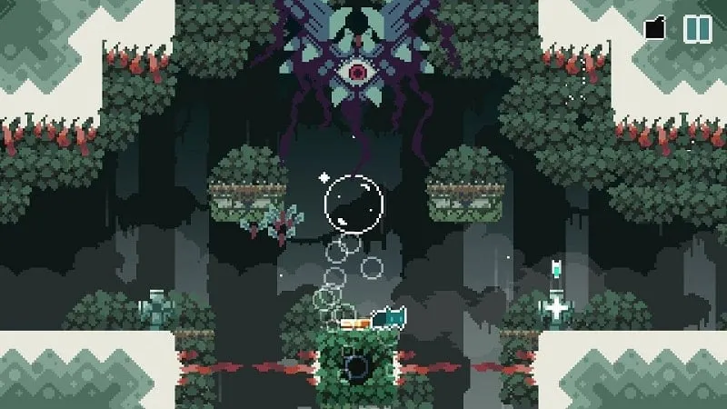 Gameplay screenshot showcasing in-game challenges in Nameless Cat.