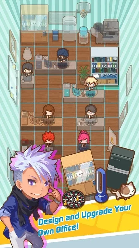 Gameplay screenshot showcasing the diverse range of characters available in OH~! My Office.