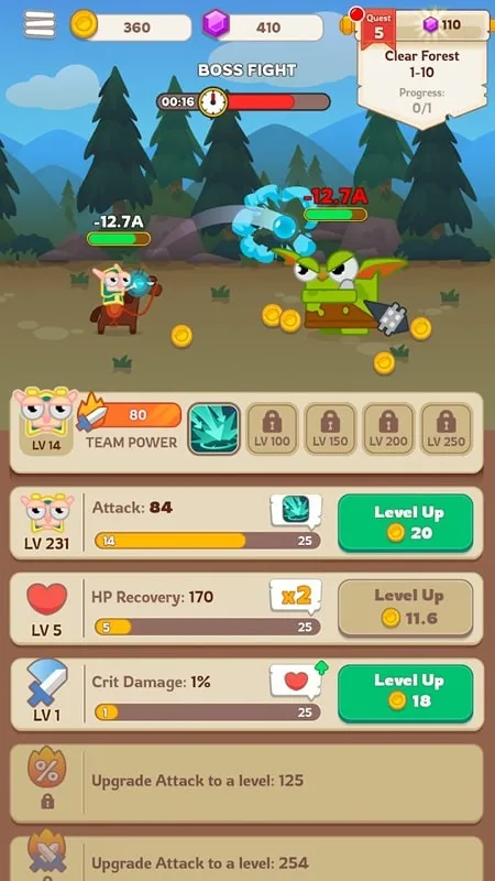 Gameplay screenshot showcasing the enhanced speed in BitGoblins MOD APK.