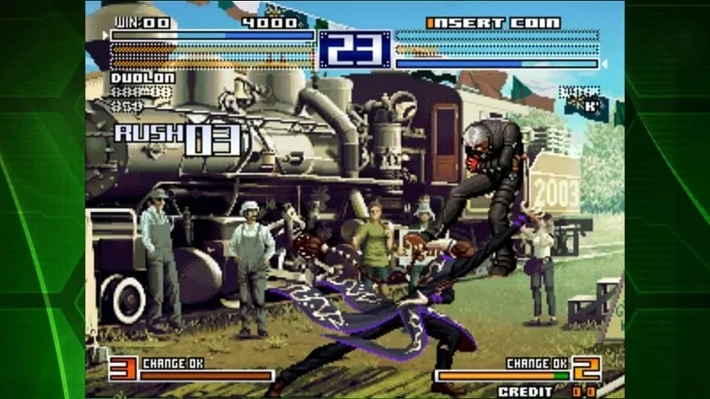 Gameplay screenshot showcasing the fighting mechanics of KOF 2003 ACA NEOGEO.