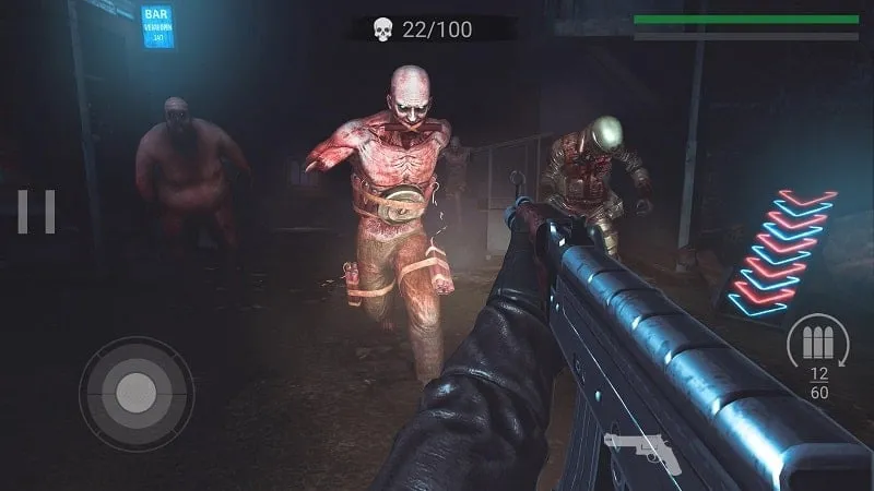 Gameplay screenshot showcasing the high damage mod feature in action.