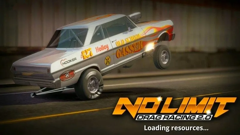 Gameplay screenshot showcasing the intense racing action in No Limit Drag Racing 2.