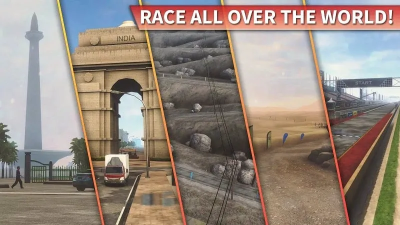 Gameplay screenshot showing different racing modes available in Car Driving Online.