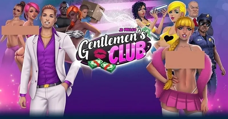 Gentlemen's Club gameplay screenshot showcasing the club interior.