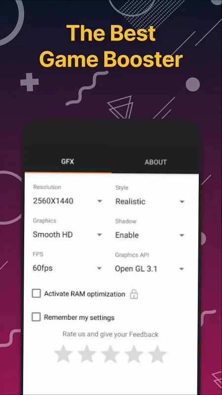 GFX Tool mod showing device compatibility settings