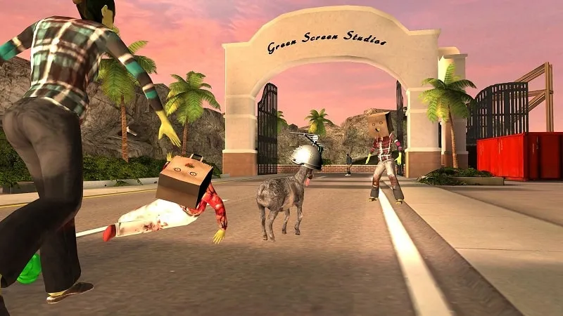 Goat in a survival scenario in Goat Simulator GoatZ.