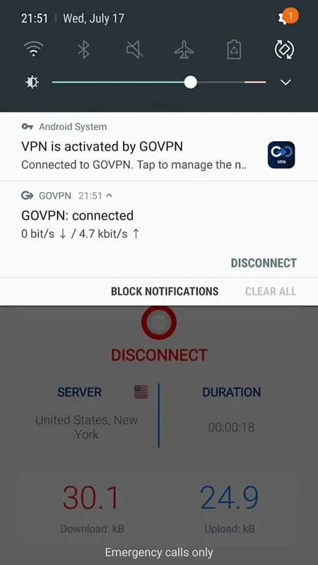 GOVPN terhubung ke berbagai server