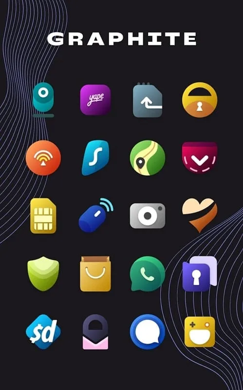 Graphite Icon Pack mod interface showing premium features