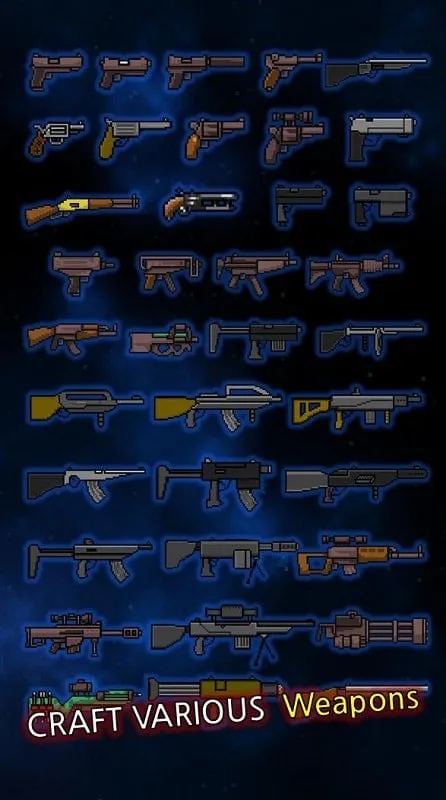 Grow Survivor mod showcasing weapon selection.