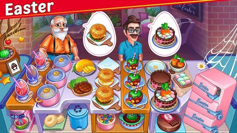 Tela do jogo Halloween Cooking Games com dinheiro infinito.