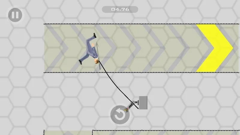 Happy Wheels gameplay showcasing a character successfully navigating an obstacle.