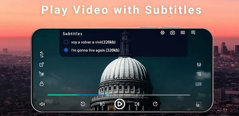 HD Video Player All Formats Mod APK showcasing playlist and security features