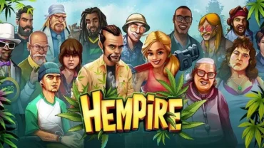 Hempire game interface showcasing the various cannabis plants and the in-game currency.