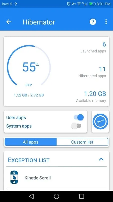 Hibernator mod interface showing premium features