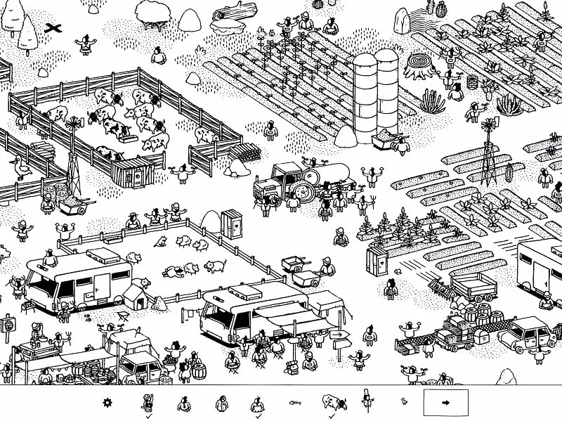 Hidden Folks gameplay on an Android device.