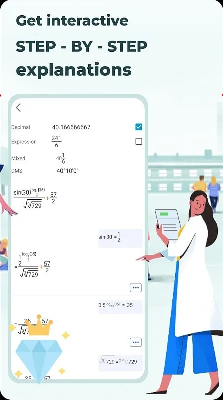 HiEdu Calculator Pro mod highlighting scientific functions