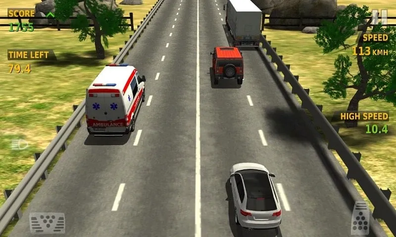 Highway racing in Traffic Racer.