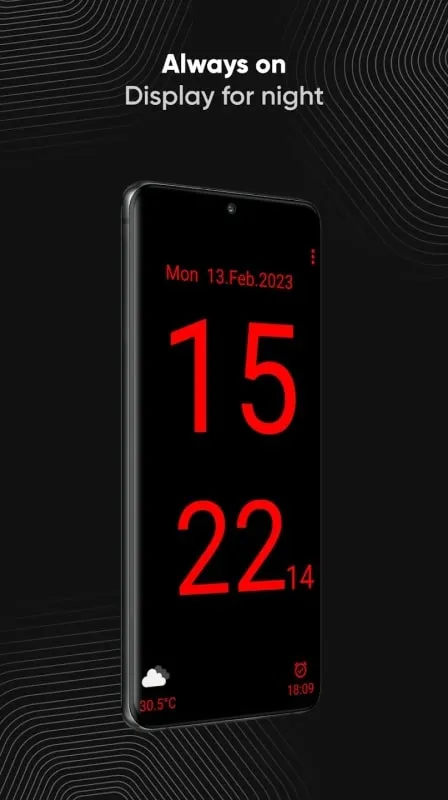 Huge Digital Clock menampilkan informasi waktu dan cuaca