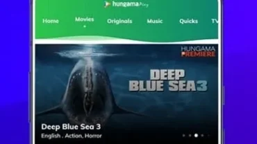 Hungama Play mod interface showing premium features