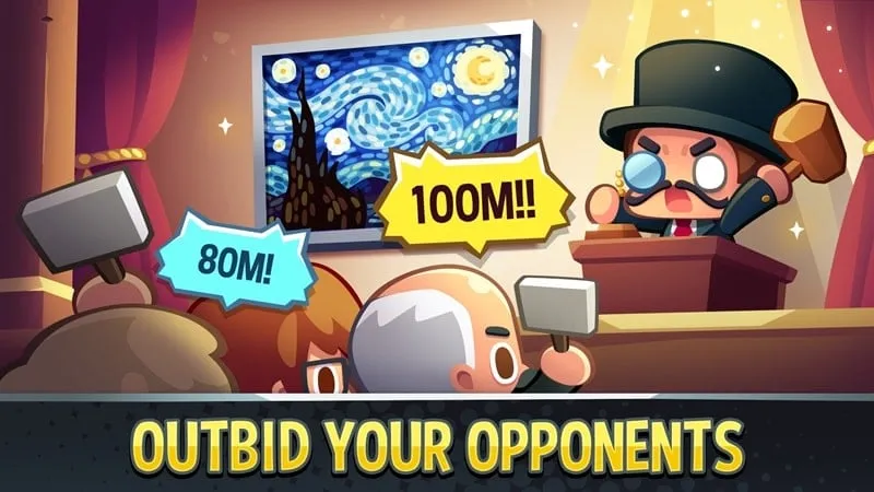 Idle Art Tycoon gameplay displaying the museum interface.