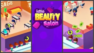 Idle Beauty Salon Tycoon game interface.