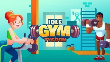 Idle Fitness Gym Tycoon game interface screenshot.