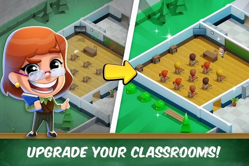 Tampilan game Idle High School Tycoon mod